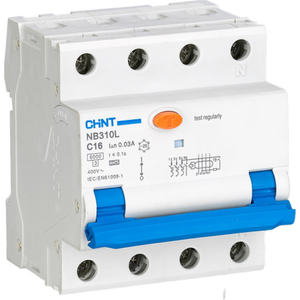 Chint Yhdistelmä RCBO, NB310L/3N, 3P+N, C25, 30mA, A tyyppi, 6kA,660015