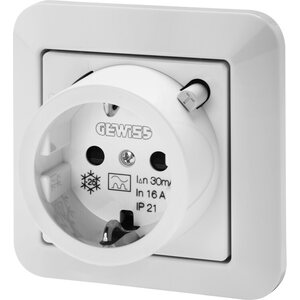 Gewiss Vikavirtapistorasia S2 30mA 16A 230V IP21, valkoinen