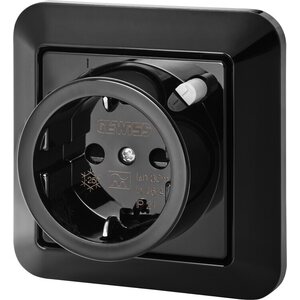 Gewiss Vikavirtapistorasia S2 30mA 16A 230V IP21, musta