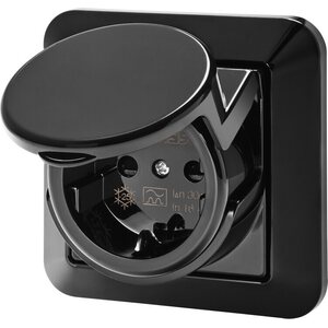 Gewiss Vikavirtapistorasia S2 30mA 16A 230V IP44, musta