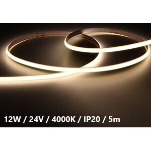 MW Lightning LED-nauha 24VDC 4000K 12W 1180lm/m IP20 COB 5m